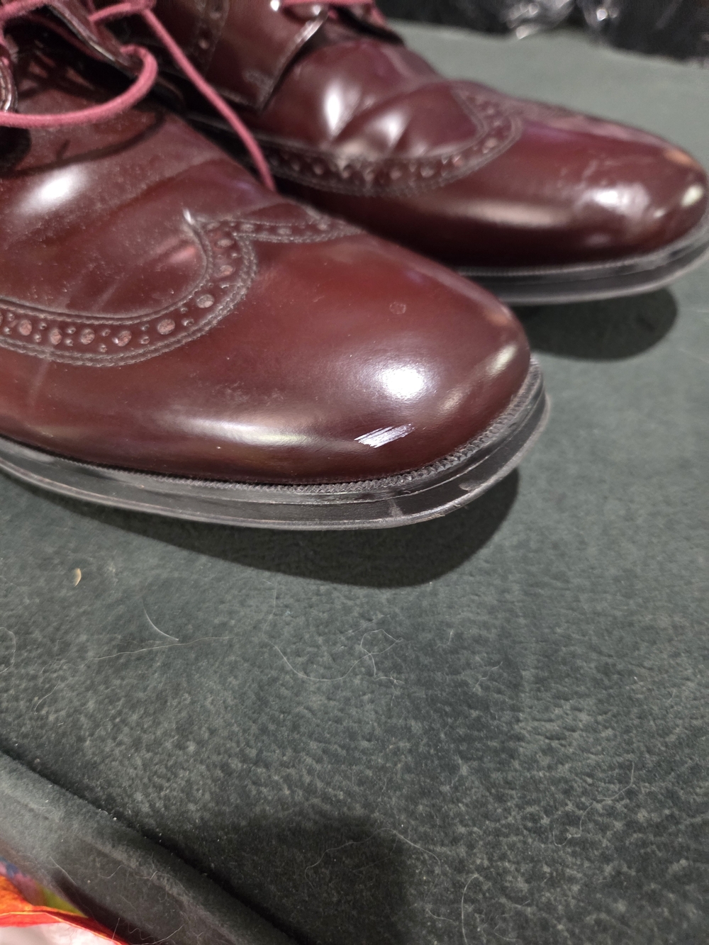 Cole Haan Men’s Burgundy Wingtip Oxford Shoes - Picture 4 of 5